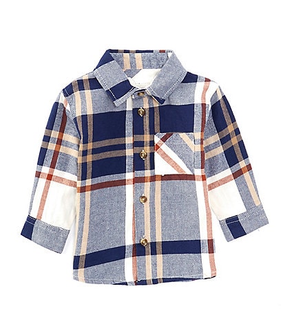 Scene&Heard Baby Boys 3-24 Months Long Sleeve Collared Woven Plaid Button Up Shirt