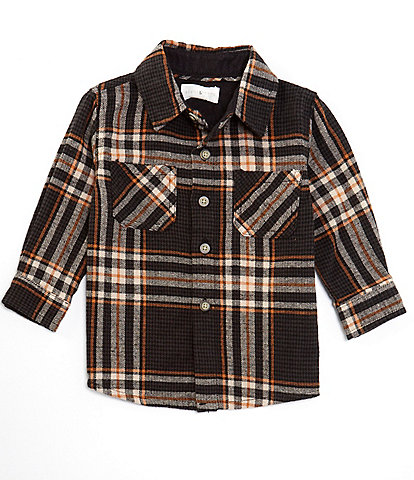 Scene&heard Baby Boys 3-24 Months Plaid Button Front Long Sleeve Shirt