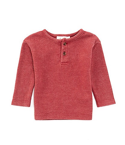 Scene&Heard Baby Boys 3-24 Months Waffle Knit Long Sleeve Henley Shirt