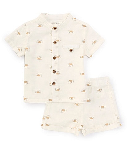 Scene&Heard Baby Boys 3-24 Months Woven Button Down Linen Shirt & Shorts Set