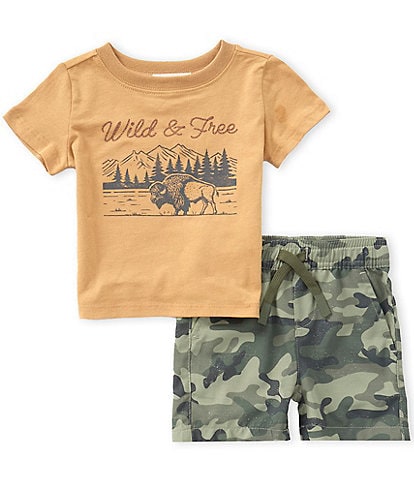 Scene&heard Baby Boys Knit Wild and Free Tee & Short Set