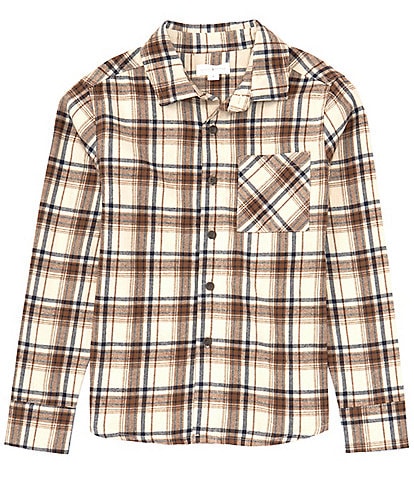 Scene&Heard Big Boys 8-20 Long Sleeve Plaid Sport Button Front Shirt