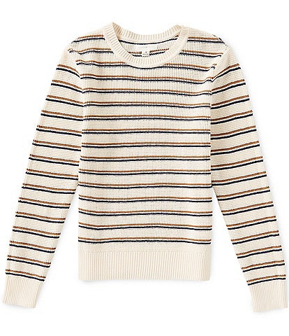 Scene&Heard Big Boys Horizontal Stripe Thermal Crew Neck Sweater