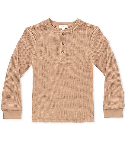 Scene&Heard Big Boys Long Sleeve Thermal Henley T-Shirt