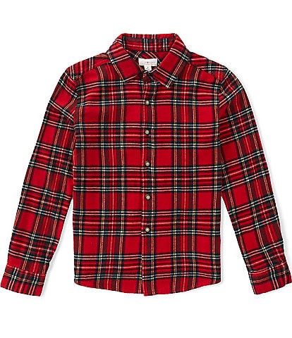 Scene&Heard Big Boys Plaid Long Sleeve Button Down Sport Shirt