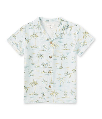 Scene&Heard Little Boys 2T-7 Short Sleeve Palm Tree Print Woven Shirt
