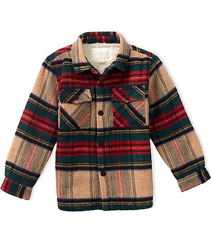 Scene&Heard Little Boys Plaid Sherpa Lined Shacket