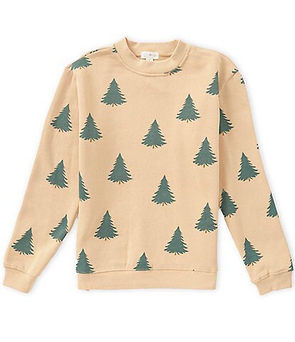 Scene&Heard Little Boys Tree Print Long Sleeve Pullover Sweatshirt