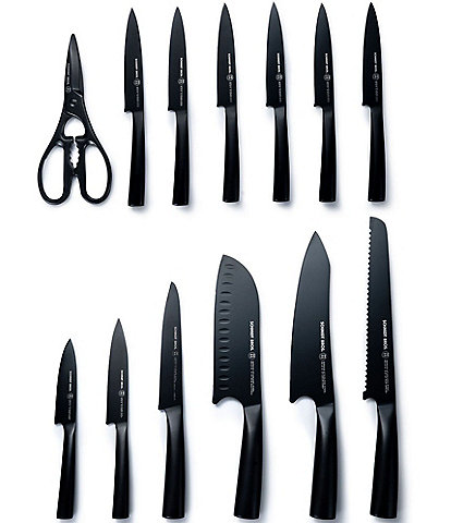 Schmidt Brothers Cutlery Jet Black 14-Piece Knife Block Set