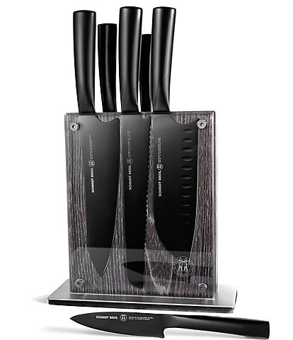 Schmidt Brothers Cutlery Jet Black 7-Piece Knife Block Set