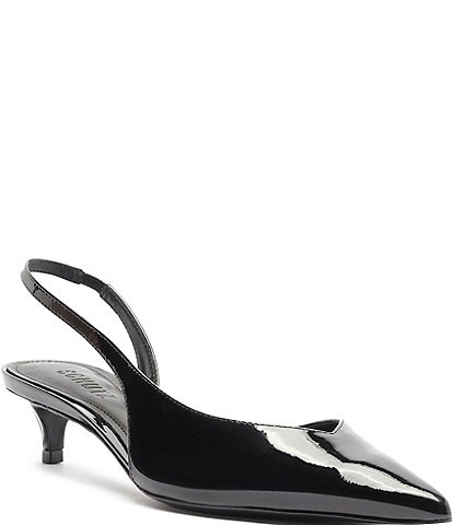 Schutz Alessia Low Patent Leather Pointed Toe Slingback Pumps