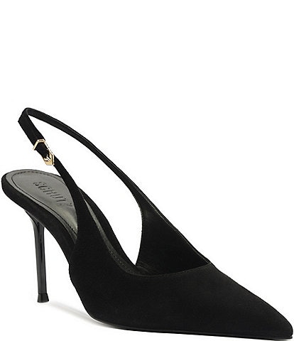 Schutz Alicia Suede Slingback High Heel Stiletto Pumps