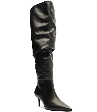 Schutz Ashlee Leather Over the Knee Slouch Boots