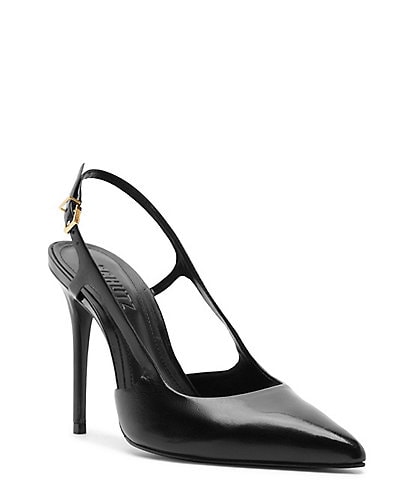 Schutz Boris Leather Slingback Pointed Toe Pumps