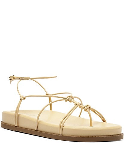 Schutz Calabria Sporty Leather Knotted Thong Sandals