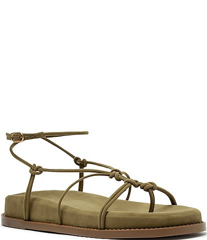 Schutz Calabria Sporty Suede Knotted Thong Sandals