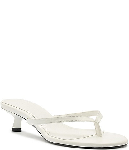 Schutz Carolyn Leather Thong Kitten Heel Dress Sandals