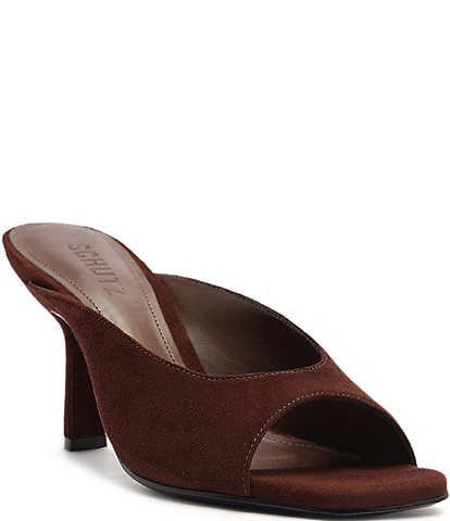 Schutz Finley Suede Stiletto Slide Sandals