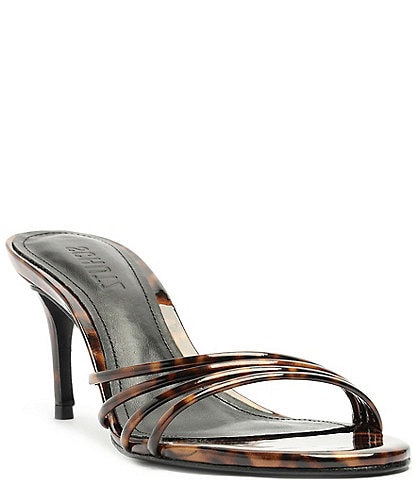 Schutz Inez Mule Tortoise Print Patent Leather Dress Slides
