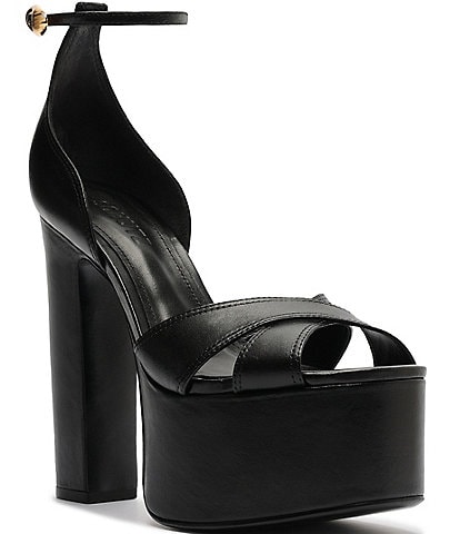 Schutz Jolene Leather High Heel Ankle Strap Dress Sandals