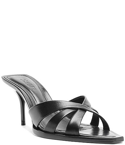Schutz Keefa Leaf Leather Slide Sandals
