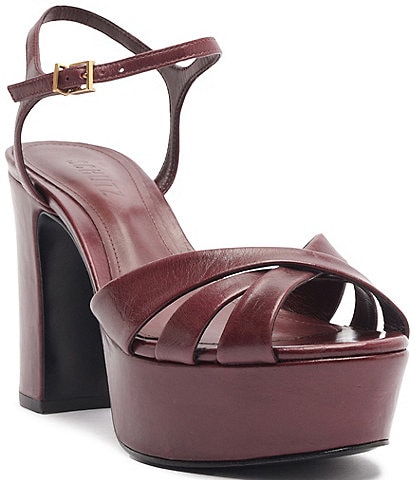 Schutz Keefa Leather Platform Block Heel Sandals