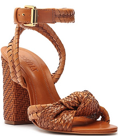 Schutz Khari Woven Ankle Strap Dress Sandals