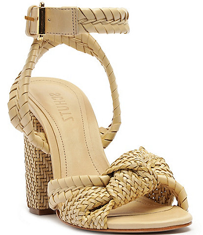 Schutz Khari Woven Ankle Strap Dress Sandals