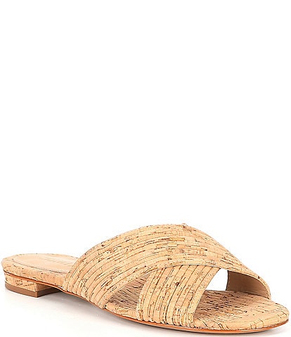 Schutz Latifah Cork Slide Flat Sandals