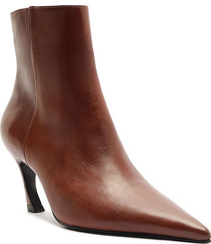 Schutz Lexi Leather Pointed Toe Booties