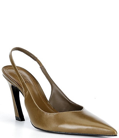 Schutz Lexi Leather Pointed Toe Slingback Pumps