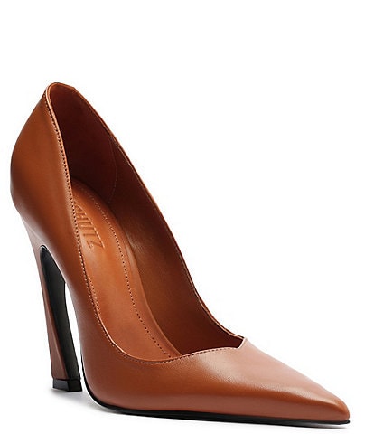 Schutz Lexi Leather Pointed Toe Stiletto Pumps