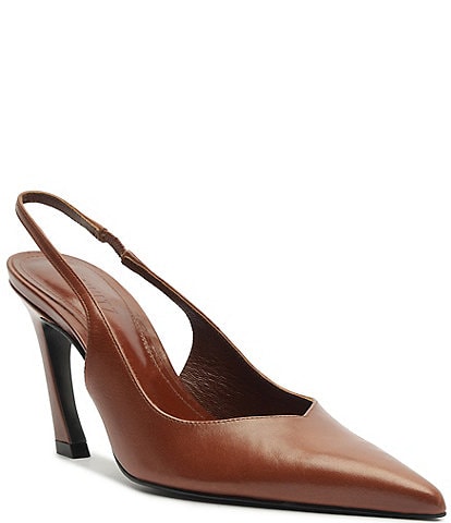 Schutz Lexi Sling Leather Pointed Toe Pumps