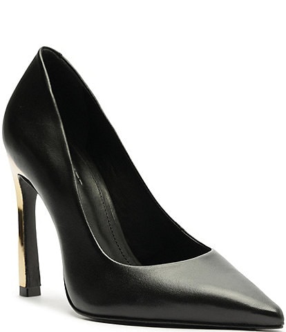 Schutz Lou Curve Leather Dress Pumps