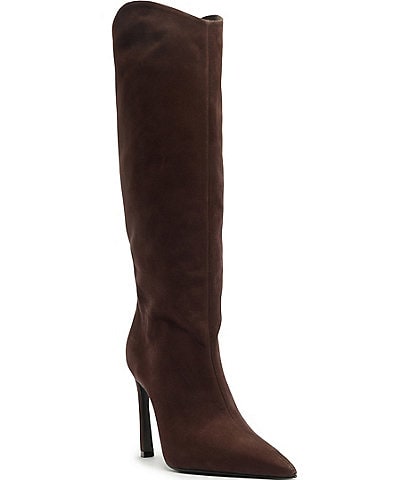  Maryana Sculpt Nubuck Suede Pointed Toe Stiletto Boots