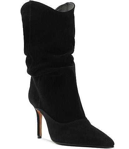 Schutz Maryana Slouch Suede Pointed Toe Boots
