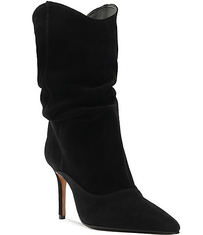 Schutz Maryana Slouch Suede Pointed Toe Boots