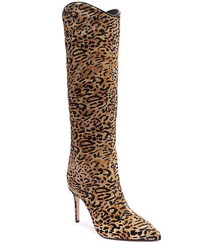 Schutz Maryana Wild Leopard Print Calf Hair Tall Boots