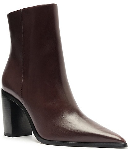 Schutz Mikki Leather Block Heel Booties