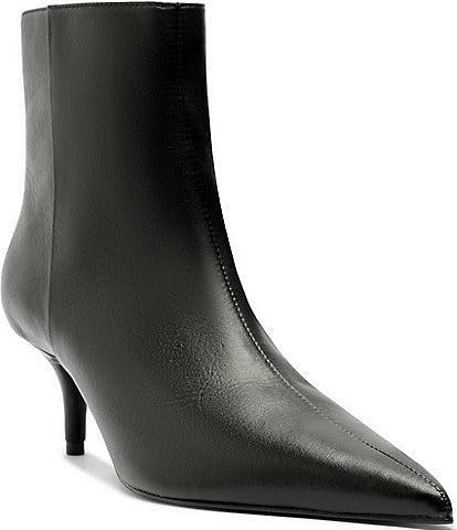 Schutz Mikki Mid Leather Dress Booties