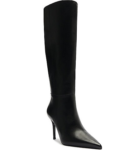 Schutz Mikki Up Leather Stiletto Tall Boots