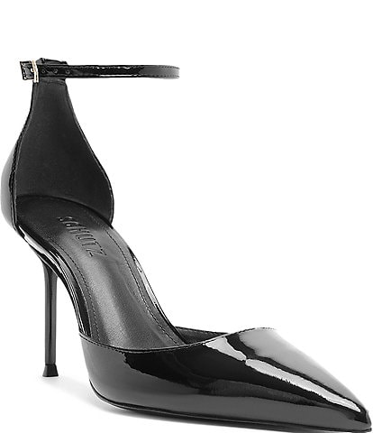 Schutz Paloma Patent Leather Ankle Strap Stiletto Pumps