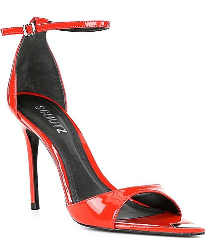 Schutz Pamela Patent Leather Ankle Strap Dress Sandals