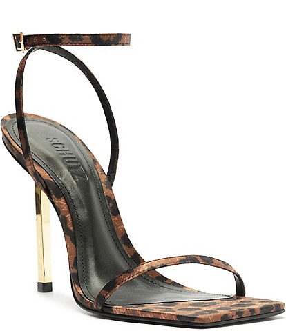 Schutz Sam Mid Cheetah Print Dress Sandals