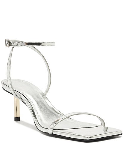 Schutz Sam Mid Metallic Leather Dress Sandals