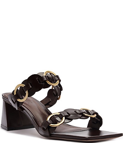 Schutz Selina Mule Leather Slide Sandals