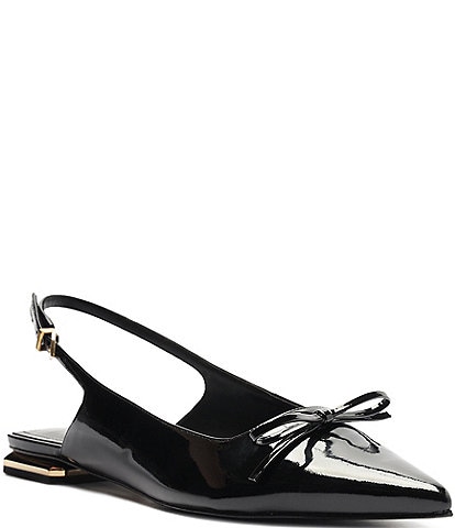 Schutz Violetta Sculpt Patent Leather Slingback Flats