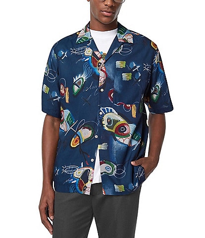 Scotch & Soda AOP Relaxed Fit Short Sleeve Woven Shirt