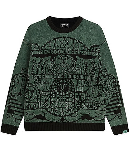 Scotch & Soda Ornate Chenille Jacquard Wool Blend Pullover