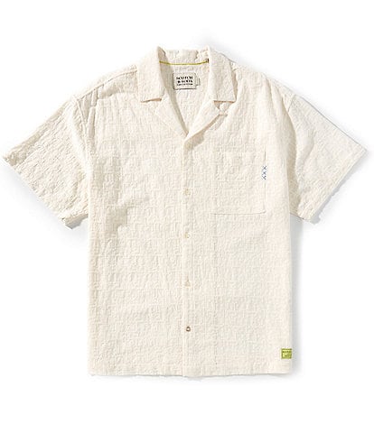 Scotch & Soda Cross Stitch Jacquard Short Sleeve Woven Shirt
